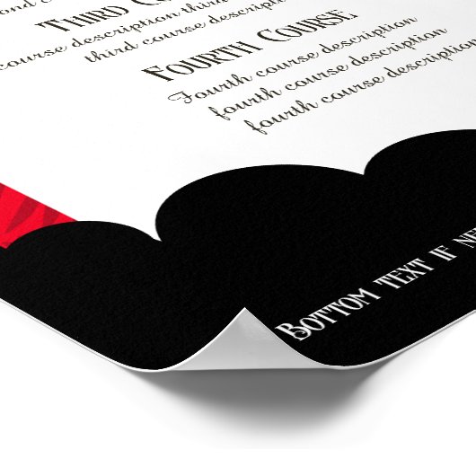 Kurken van voedselwijn art deco chef catering menu poster (Hoek)