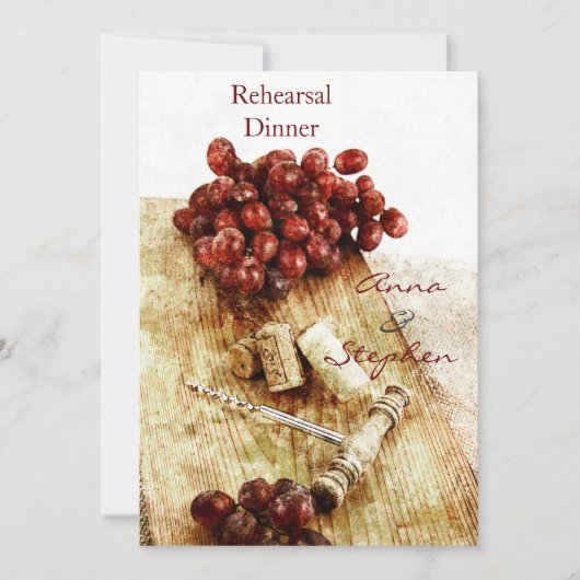 Kurken voor wijnflessen, druiven, schroefdraad kaart (Voorkant)