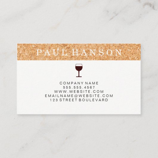 Kurken wijnfles Vino Visitekaartje (Achterkant)