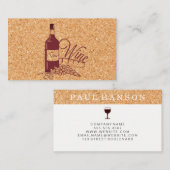Kurken wijnfles Vino Visitekaartje (Voorkant / Achterkant)