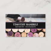 Kurken | Wijnflesje en -glas Visitekaartje (Voorkant)