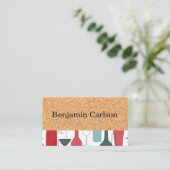 Kurkenprint | Wijnglazen Flessen Visitekaartje (Staand voorkant)