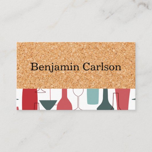 Kurkenprint | Wijnglazen Flessen Visitekaartje (Voorkant)