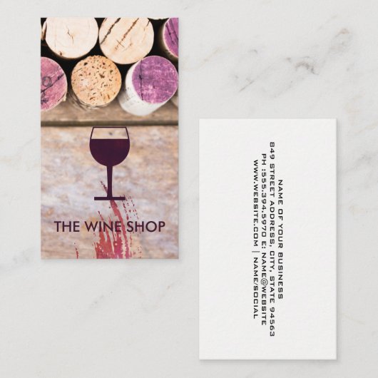 Kurkens | Wijn Glas Visitekaartje (Voorkant / Achterkant)