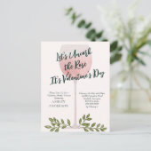 Kurkent de Rosé Valentijn Bruiloft Feest Uitnodigi Briefkaart (Staand voorkant)