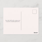 Kurkent de Rosé Valentijn Bruiloft Feest Uitnodigi Briefkaart (Achterkant)