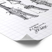 Kurkentrekker 1883 Kunst met octrooien - Lijnenpoe Poster (Hoek)