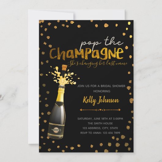 Kurkentrekker champagne feest uitnodiging (Voorkant)