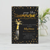 Kurkentrekker champagne feest uitnodiging (Staand voorkant)