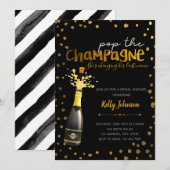 Kurkentrekker champagne feest uitnodiging (Voorkant / Achterkant)
