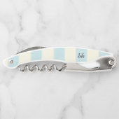 Kurkentrekker Fles Open Biege Blue Stripe (Achterkant)