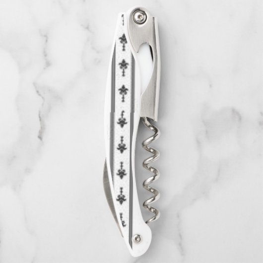 Kurkentrekker Fles Open Black en White (Achterkant)