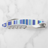 Kurkentrekker Fles Open Blue Stripe (Achterkant)