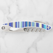 Kurkentrekker Fles Open Blue Stripe (Voorkant)