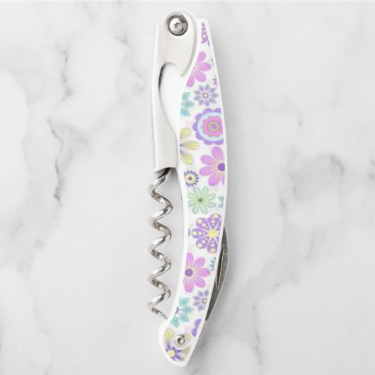 Kurkentrekker Fles Open Floral (Voorkant)