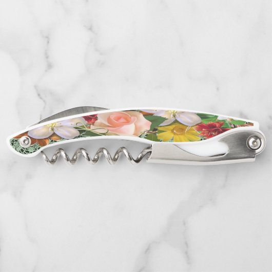 Kurkentrekker Fles Open Floral (Achterkant)