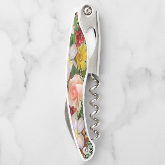 Kurkentrekker Fles Open Floral (Achterkant)