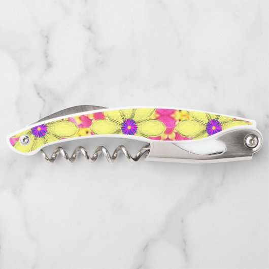 Kurkentrekker Fles Open Floral (Achterkant)