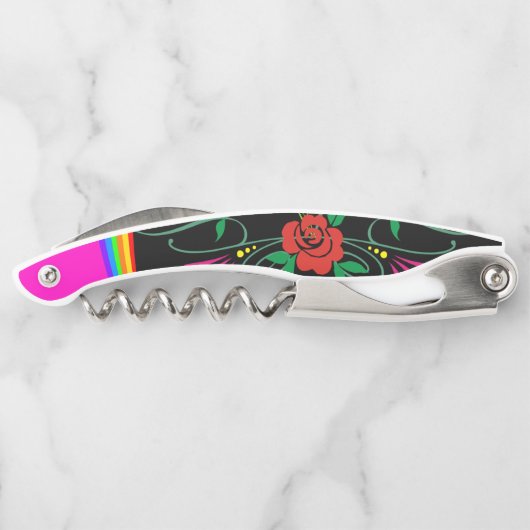 Kurkentrekker Fles Open Floral (Achterkant)