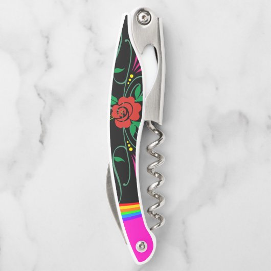 Kurkentrekker Fles Open Floral (Achterkant)