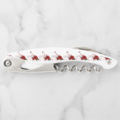 Kurkentrekker Fles Open Floral Red Rose (Voorkant)