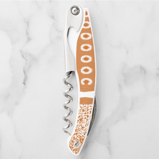 Kurkentrekker Fles Open Oranje en Wit (Voorkant)