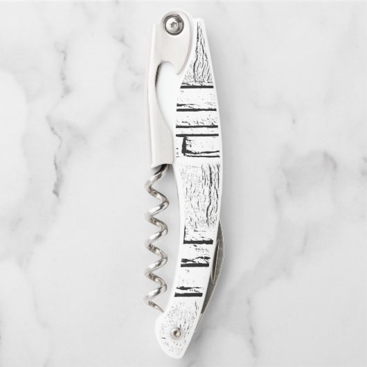 Kurkentrekker Fles Open White en Black (Voorkant)