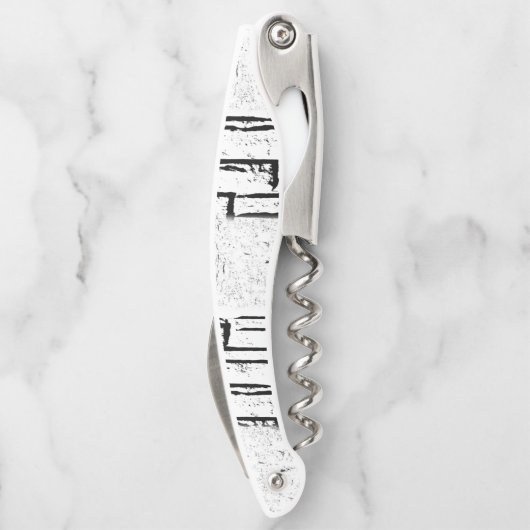 Kurkentrekker Fles Open White en Black (Achterkant)