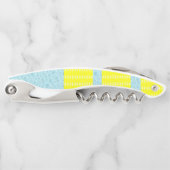 Kurkentrekker Fles Opener Geel en Blauw (Voorkant)