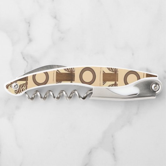 Kurkentrekker flesopening bruin en beige (Achterkant)