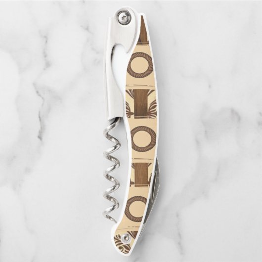 Kurkentrekker flesopening bruin en beige (Voorkant)