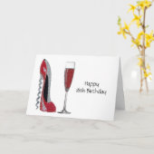 Kurkentrekker Heel Red Stiletto en Champagneglas Kaart (Gele Bloem)