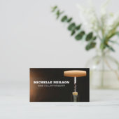 Kurkentrekker in wijnfles visitekaartje (Staand voorkant)