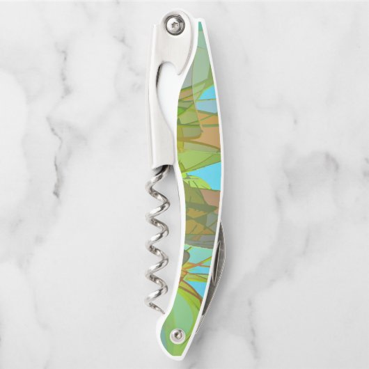 Kurkentrekker met Abstract Blauwgroen ontwerp (Voorkant)