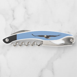 Kurkentrekker met zeearend in de lucht