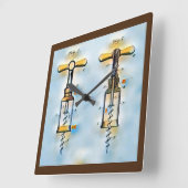Kurkentrekker Patent Wine Wall Clock Vierkante Klok (Hoek)
