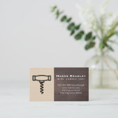 Kurkentrekker pictogram | Achtergrond leder bruin Visitekaartje (Staand voorkant)