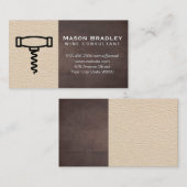 Kurkentrekker pictogram | Achtergrond leder bruin Visitekaartje (Voorkant / Achterkant)