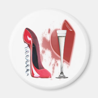 Kurkentrekker Red Stiletto schoen, champagne en ha Magneet