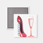 Kurkentrekker schoen en champagneglas magneet (Voorkant / Achterkant)