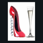 Kurkentrekker Stiletto Shoe en Champagne Flute Pri Poster<br><div class="desc">een stiletto met een verschil"</div>