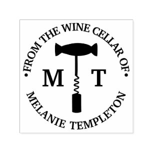 Kurkentrekker "Uit de wijnkelder van" Naam 2 Initi Zelfinktende Stempel