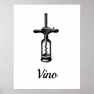 Kurkentrekker van wijn — Vino Art Print