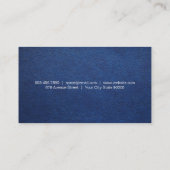 Kurkentrekker wijn | Blauwe lederen textuur Visitekaartje (Achterkant)