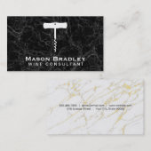 Kurkentrekker wijn | Visitekaartje van marmer (Voorkant / Achterkant)