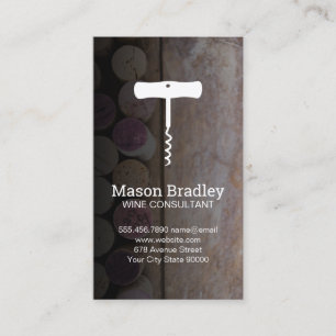 Kurkentrekker Wijnopener   Kurken op tafel Visitekaartje