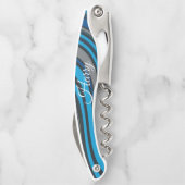 Kurkentrekkers flesje opener blauw zwart (Achterkant)