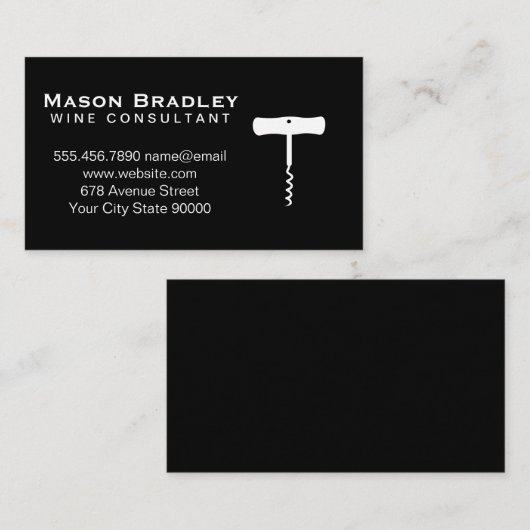 Kurketrekker Zwarte Achtergrond Visitekaartje (Voorkant / Achterkant)