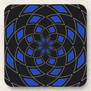 KurkOnderzetter met blauw zwart Abstract Design Onderzetter