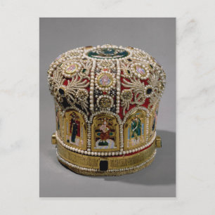 Kurkplankset met parels en edelstenen briefkaart